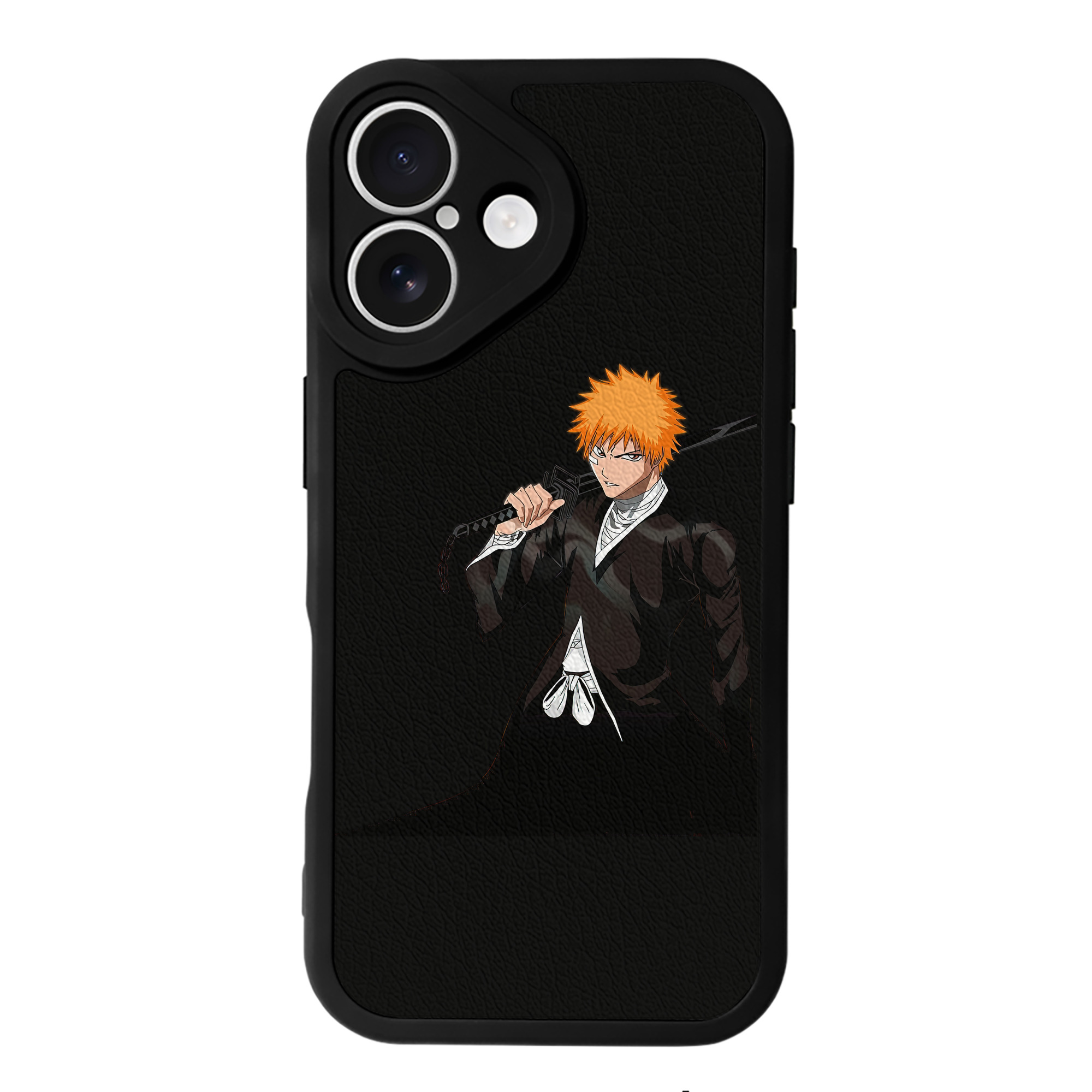 ブリーチ 黒崎一護（くろさき いちご）BLEACH Kurosaki Ichigo 【iPhone 16シリーズ対応】シリコンスマホケース（レザー調） 材質：シリコン